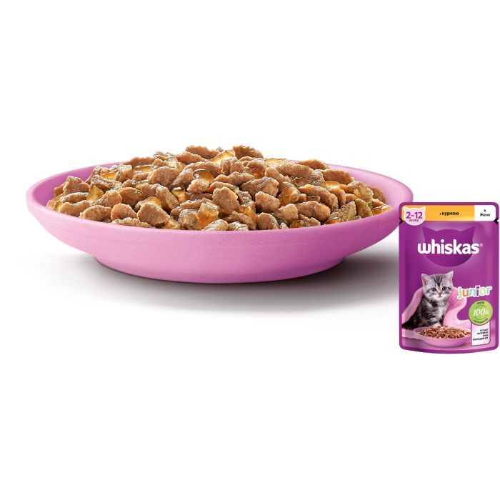 Вологий корм для кішок Whiskas Kitten Курка в желе 85 г (5900951302152/5900951302138) зображення 4