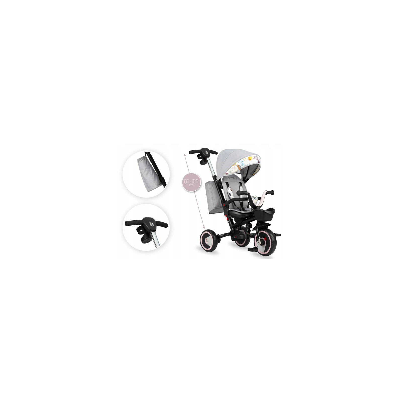 Детский велосипед MoMi Invidia 5 в 1 Серый (ROTR00001) изображение 10