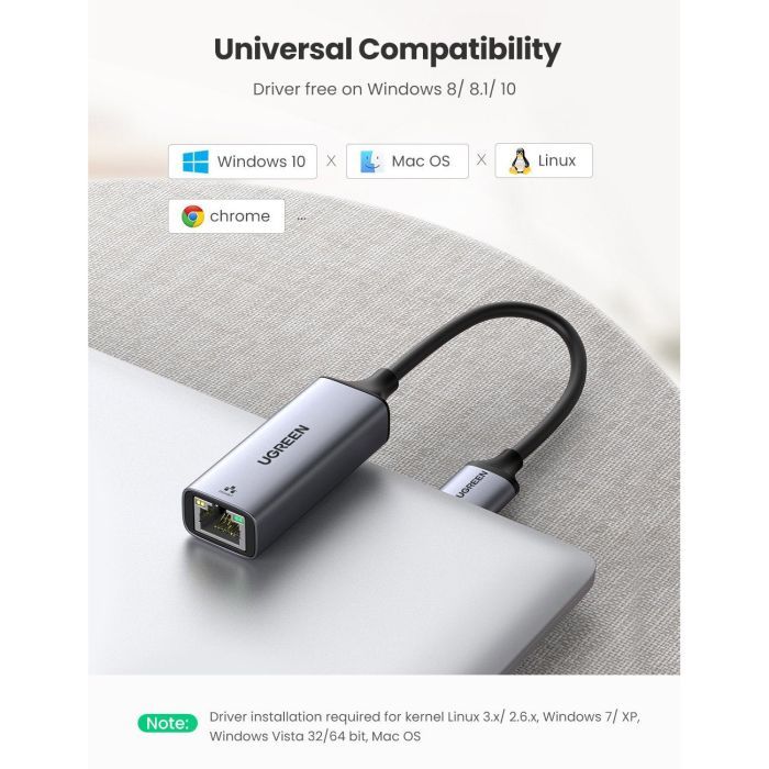 Переходник USB 3.0 to Ethernet RJ45 1000 Mb CM209 Ugreen (50922) изображение 7
