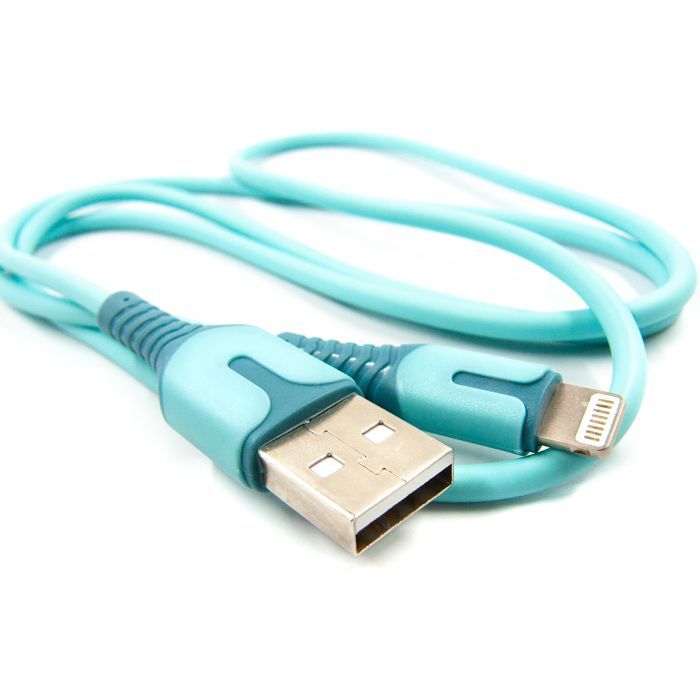 Дата кабель USB 2.0 AM to Lightning 1.0m blue Dengos (PLS-L-IND-SOFT-BLUE) изображение 2