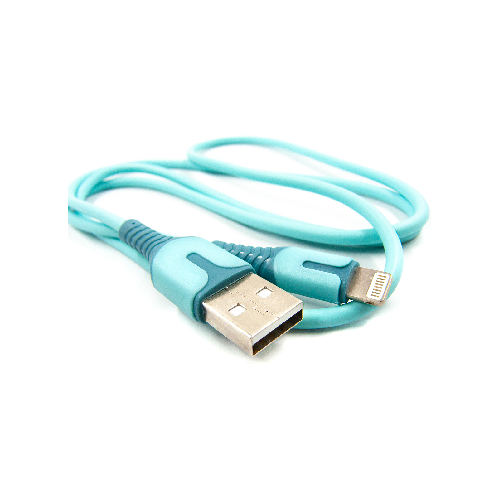 Дата кабель USB 2.0 AM to Lightning 1.0m blue Dengos (PLS-L-IND-SOFT-BLUE) изображение 2