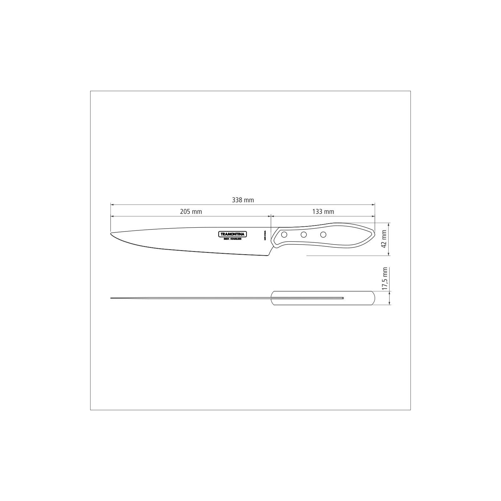 Кухонный нож Tramontina Barbecue Polywood Meat 203 мм (21190/178) изображение 7