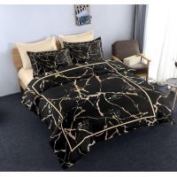 Постельное белье ШЕМ Royal Satin черный мрамор евро 220 х 200 (євро RS_чорний мармур)