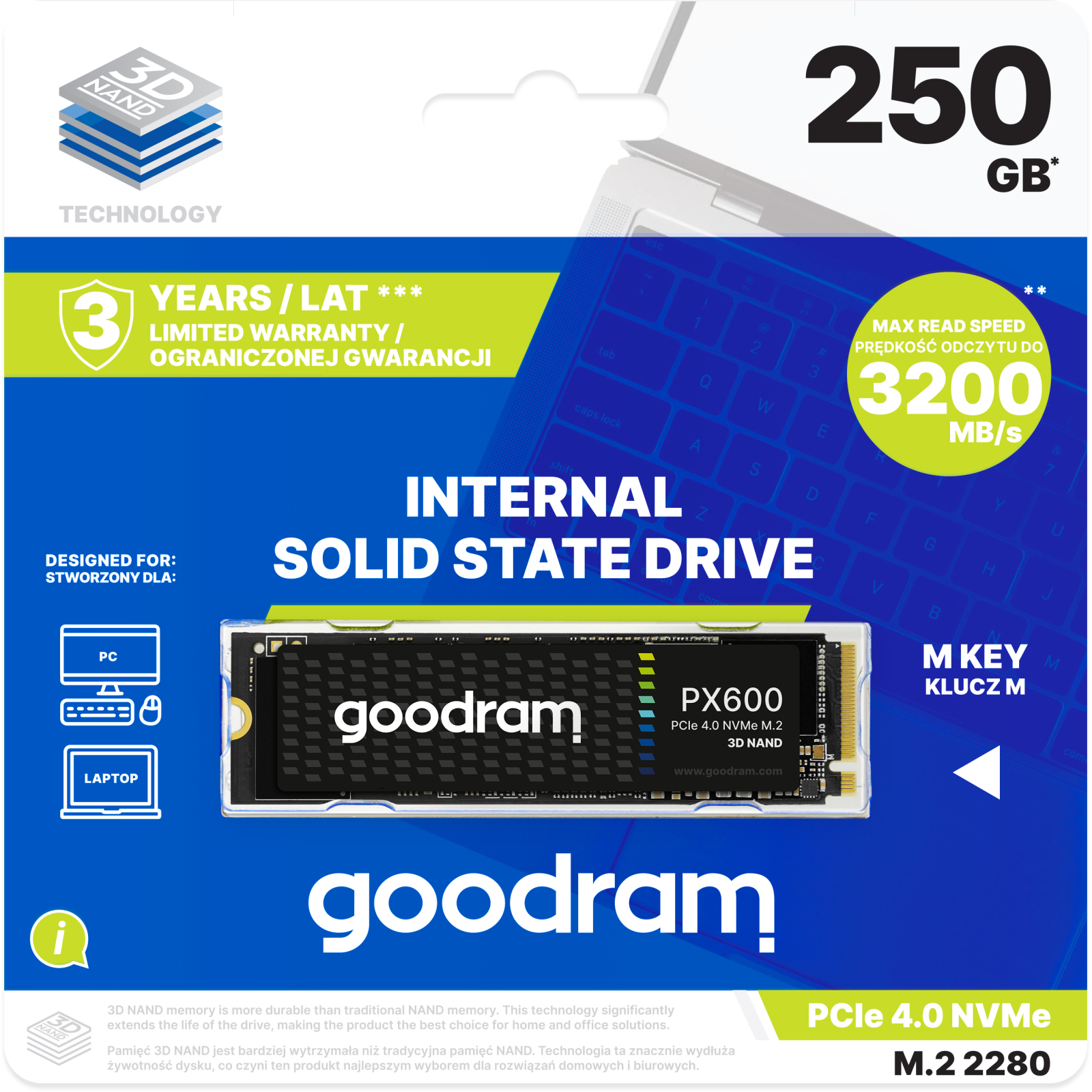 Накопитель SSD M.2 2280 250GB PX600 Goodram (SSDPR-PX600-250-80) изображение 4