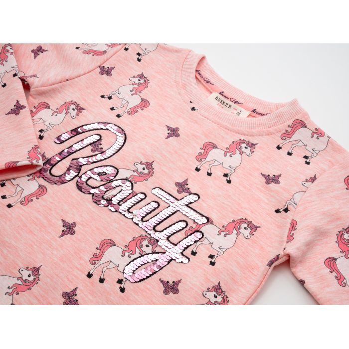 Плаття дитяче Breeze з єдинорогами (17743-104G-peach) зображення 3