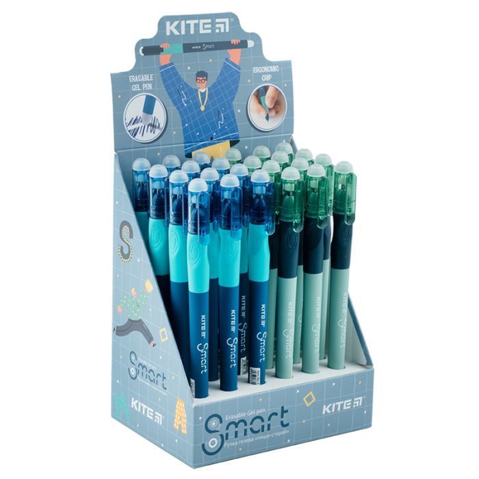 Ручка гелева Kite пиши-стирай Smart 4, синя в асортименті (K23-098-1) зображення 2