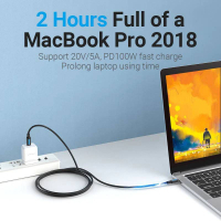 Дата кабель USB-C to USB-C 1.0m 2.0 100W VENTION (COTBF) зображення 4