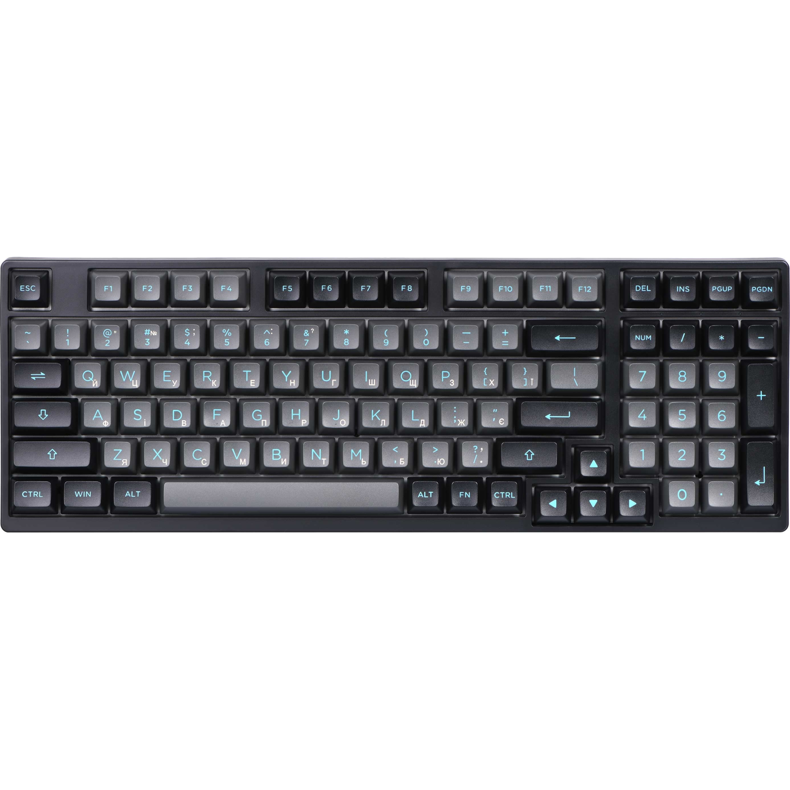 Клавіатура Akko 3098N BlackCyan 98Key TTC Flame Hot-swappable UA RGB Black (6925758618311)