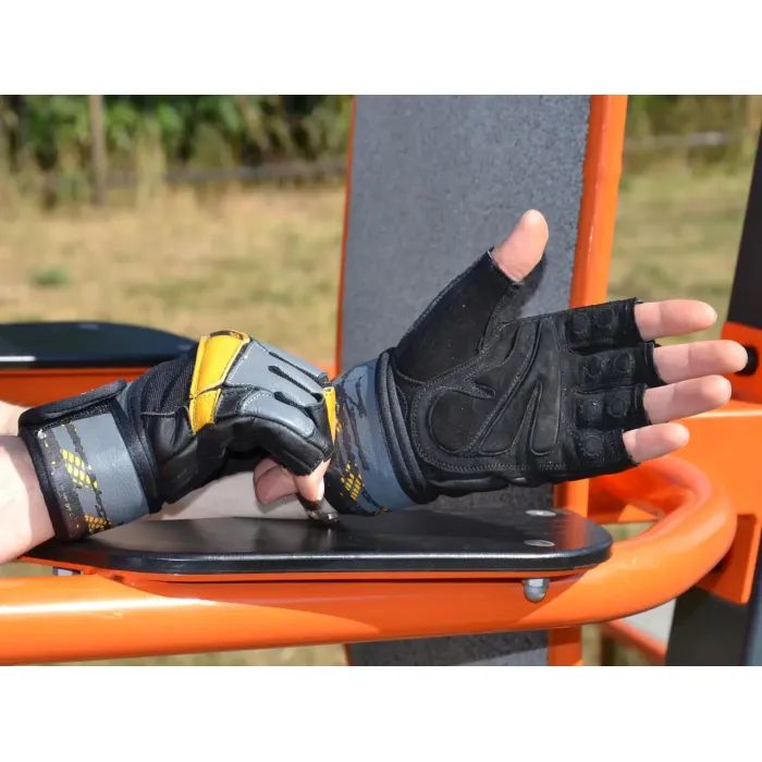 Перчатки для фитнеса MadMax MFG-880 Signature Black/Grey/Yellow M (MFG-880_M) изображение 6