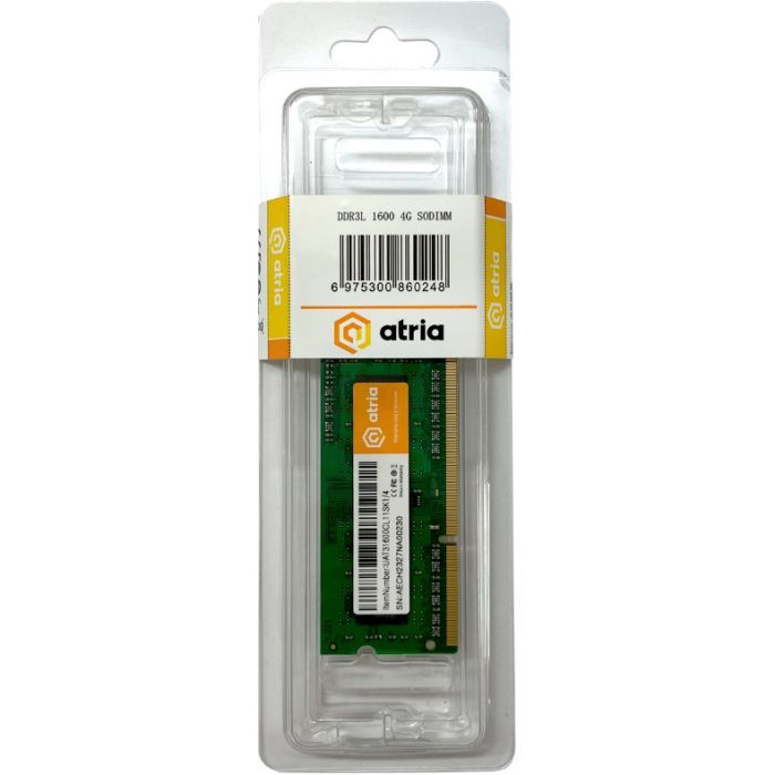 Модуль памяти для ноутбука SoDIMM DDR3 4GB 1600 MHz ATRIA (UAT31600CL11SK1/4) изображение 3