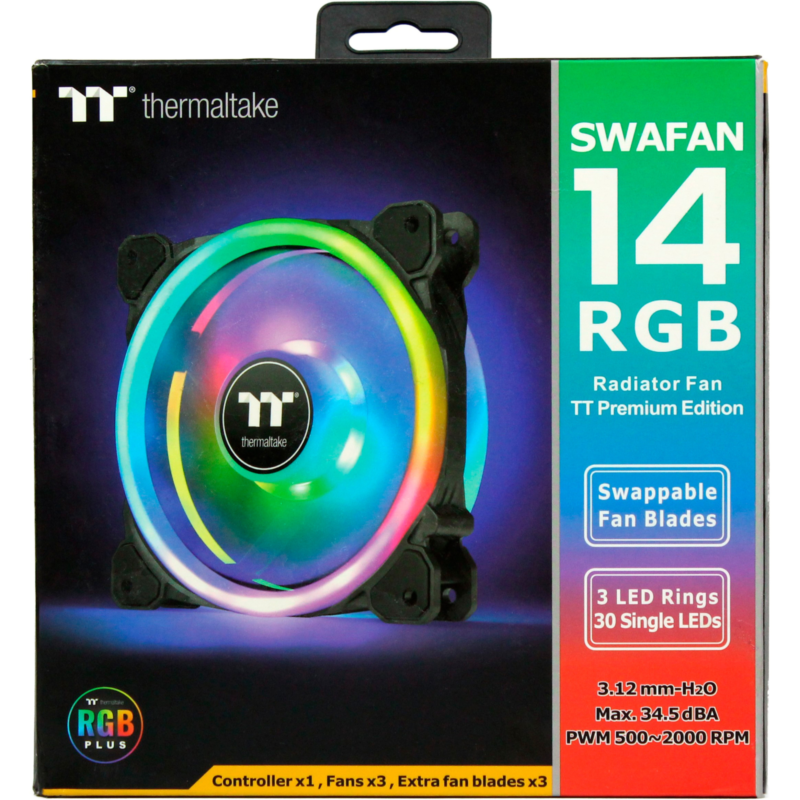 Кулер для корпуса ThermalTake SWAFAN 14 RGB Radiator Fan TT Premium Edition 3 Pack/Fan/14025 (CL-F138-PL14SW-A) изображение 12