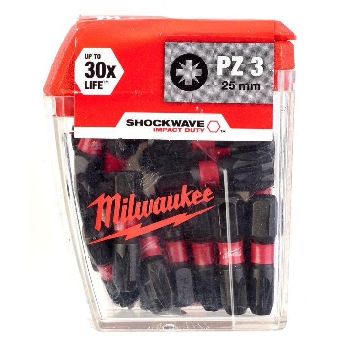 Набор бит Milwaukee SHOCKWAVE, PZ3, 25мм, 25шт (4932430869) изображение 4