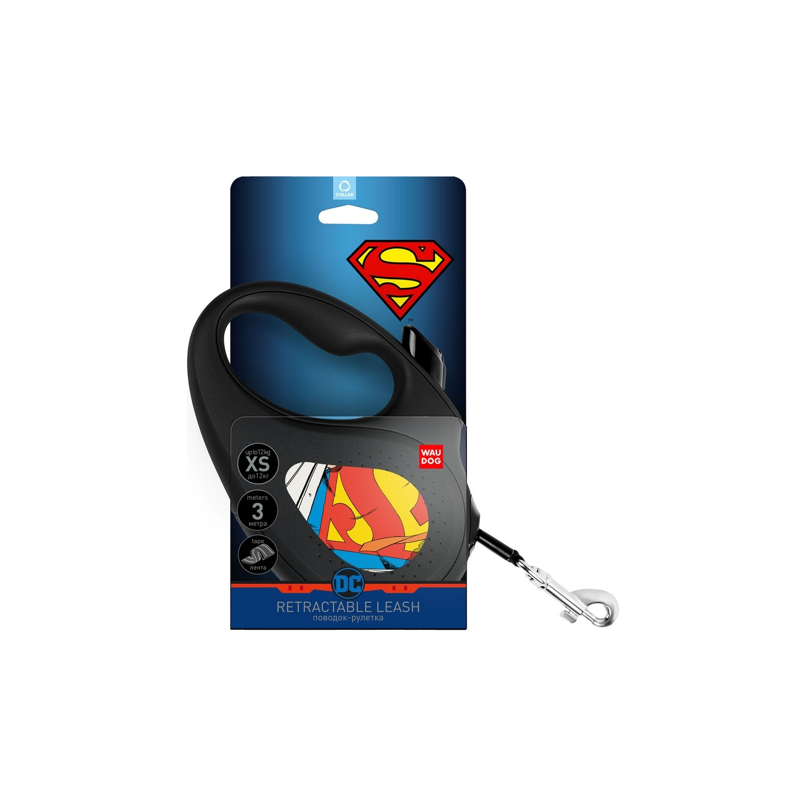 Повідок для собак WAUDOG R-leash "Супермен Герой" M до 25 кг 5 м (8125-1008-01) зображення 3