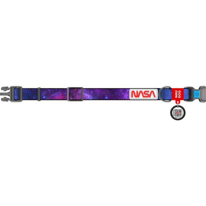 Ошейник для животных WAUDOG Nylon с QR паспортом "NASA21" пластиковый фастекс M (4502-0148) изображение 3