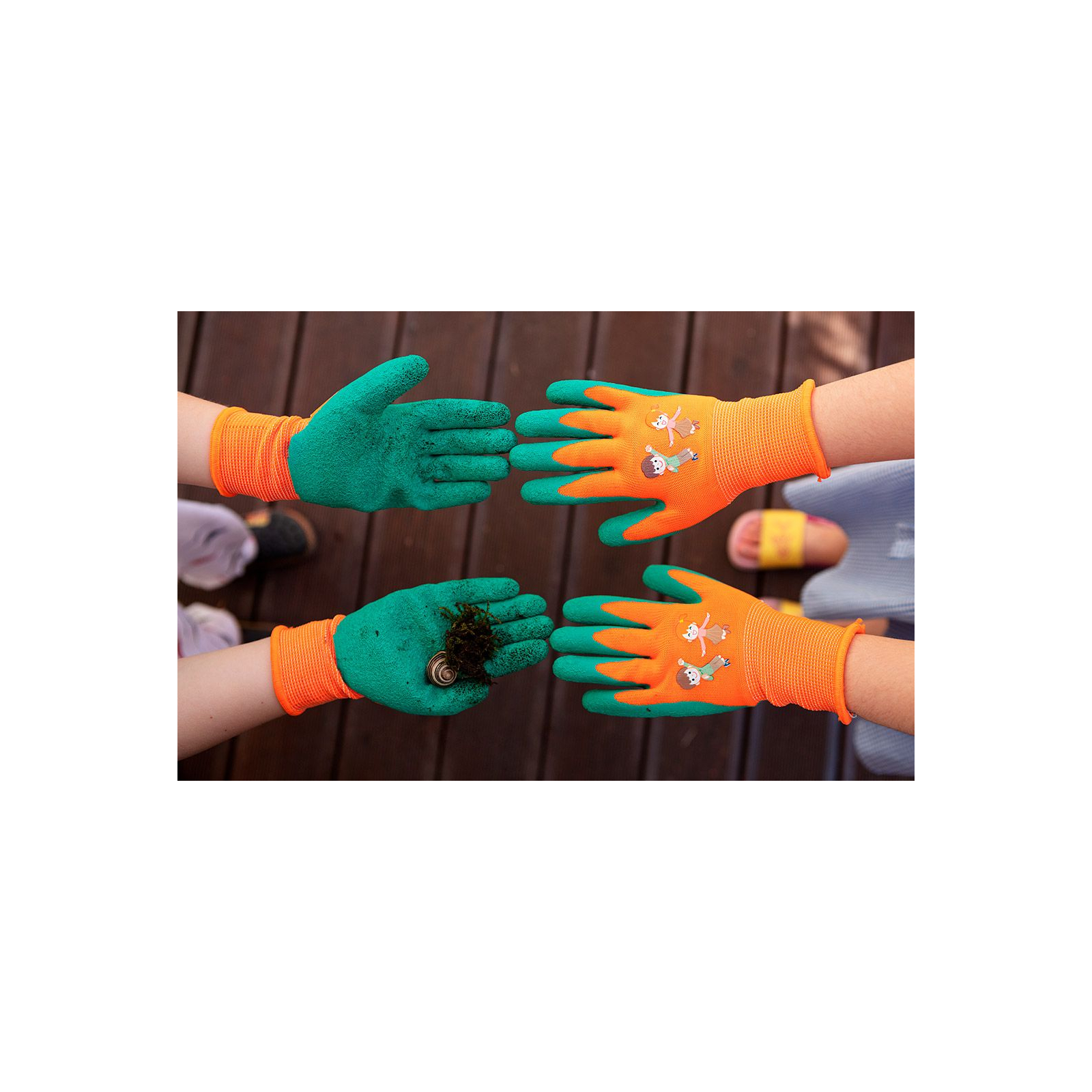 Защитные перчатки Neo Tools детские латекс, полиэстер, дышащая верхняя часть, р.5, оранжевый (97-644-5) изображение 7
