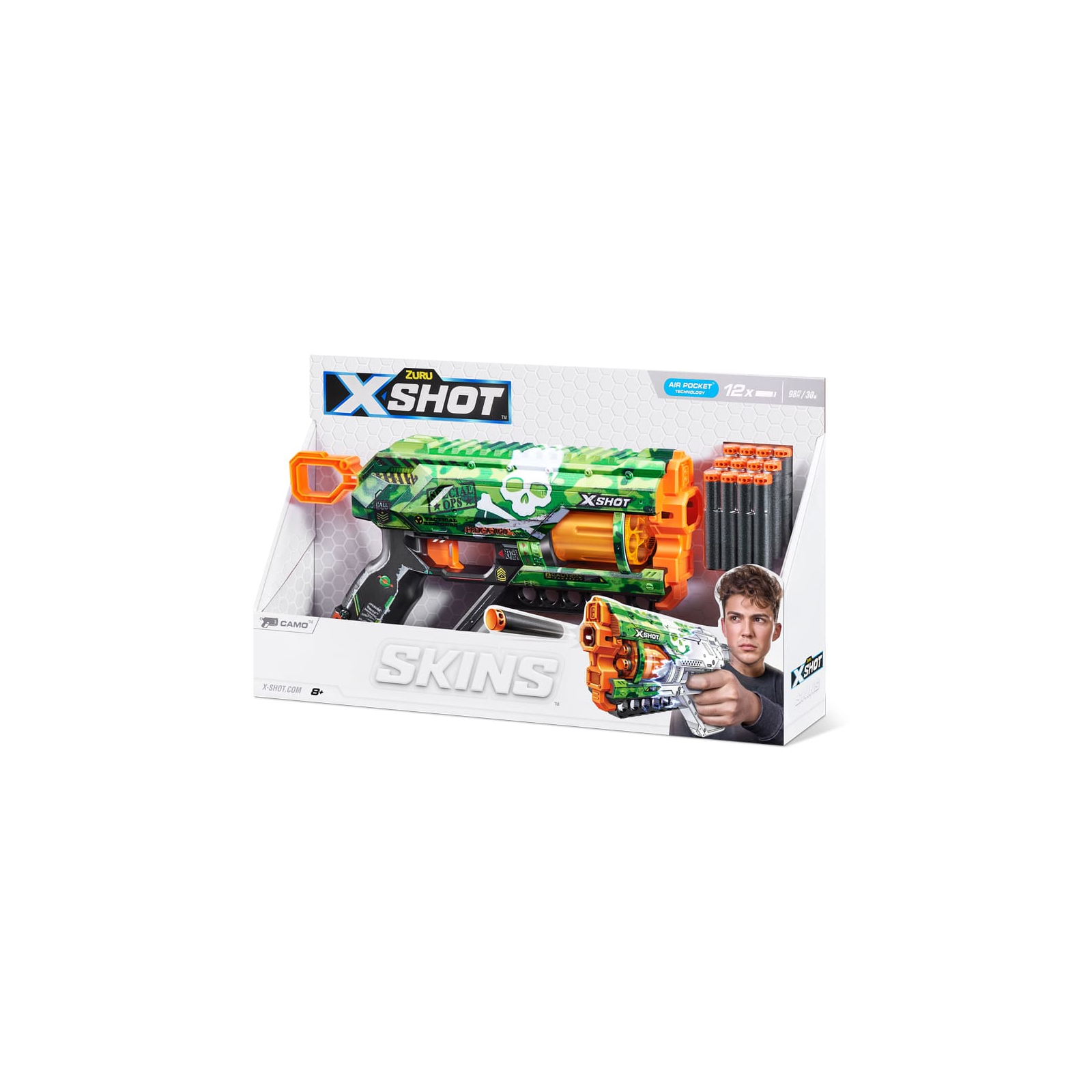 Іграшкова зброя Zuru X-Shot Швидкострільний бластер Skins Griefer Camo (12 патронів) (36561H) зображення 10