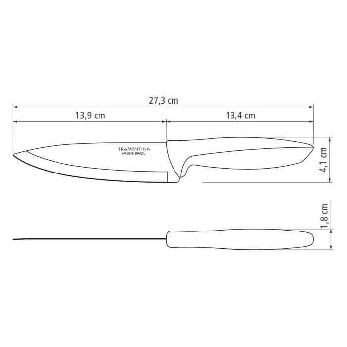 Кухонный нож Tramontina Plenus black Chef 152 мм (23426/106) изображение 4