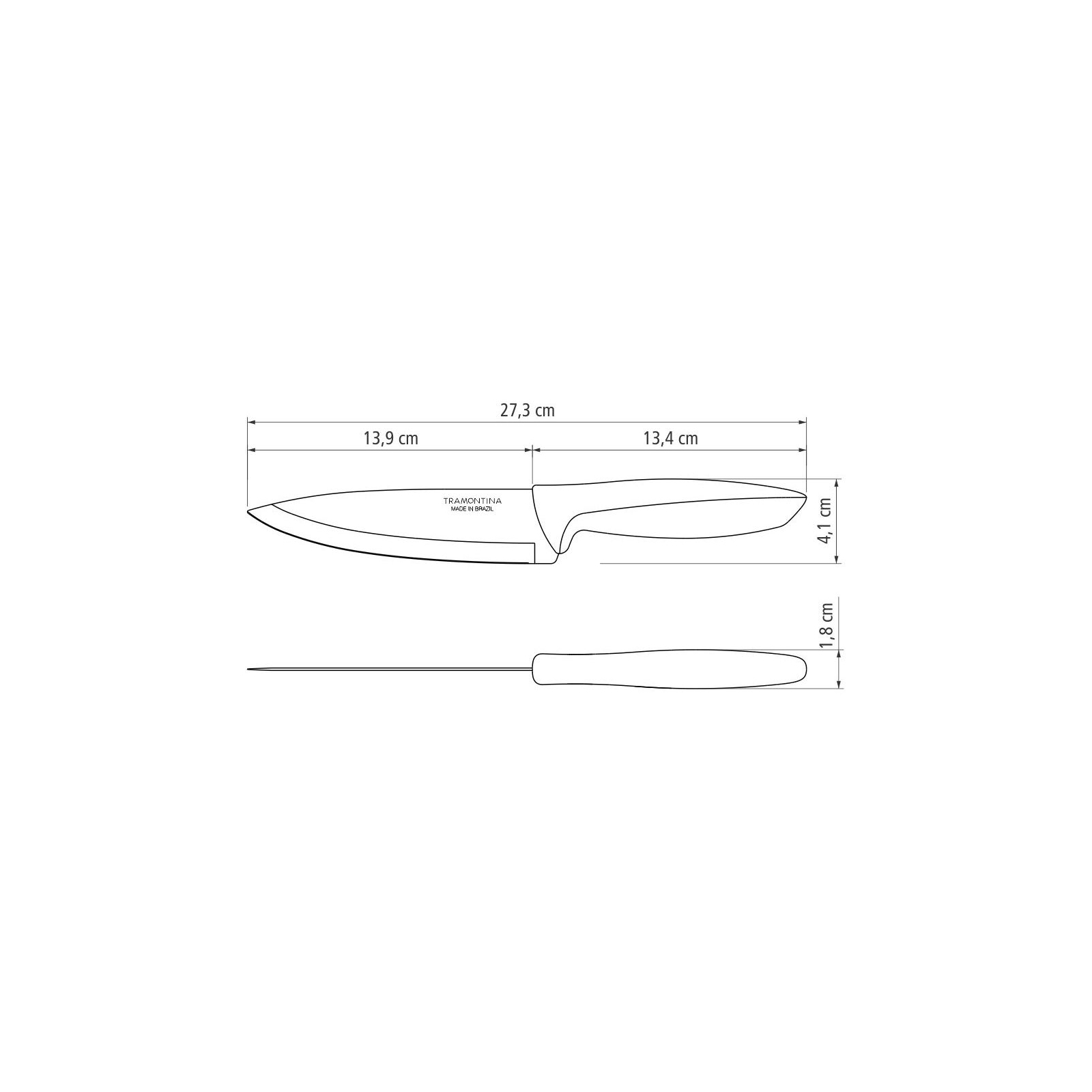 Кухонный нож Tramontina Plenus Black Chef 178 мм (23426/107) изображение 4
