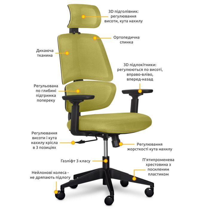 Офісне крісло Mealux Leo Air Black (Y-543 KB) зображення 8
