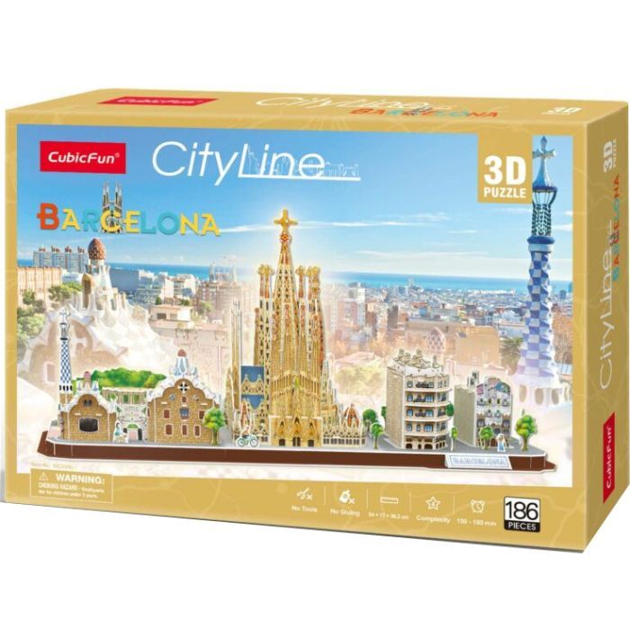 Пазл Cubic Fun Трехмерная головоломка-конструктор City Line Barcelona (MC256h)