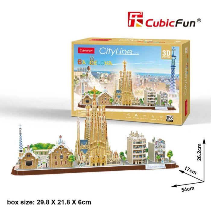 Пазл Cubic Fun Трехмерная головоломка-конструктор City Line Barcelona (MC256h) изображение 8