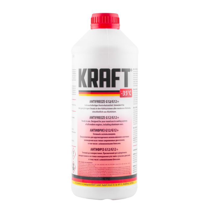 Антифриз KRAFT G12/G12+  -35 (красный) 1,5л (KF109)