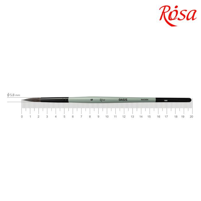 Кисточка для рисования Rosa Енот круглый OASIS 188, № 6 (4823098516927)