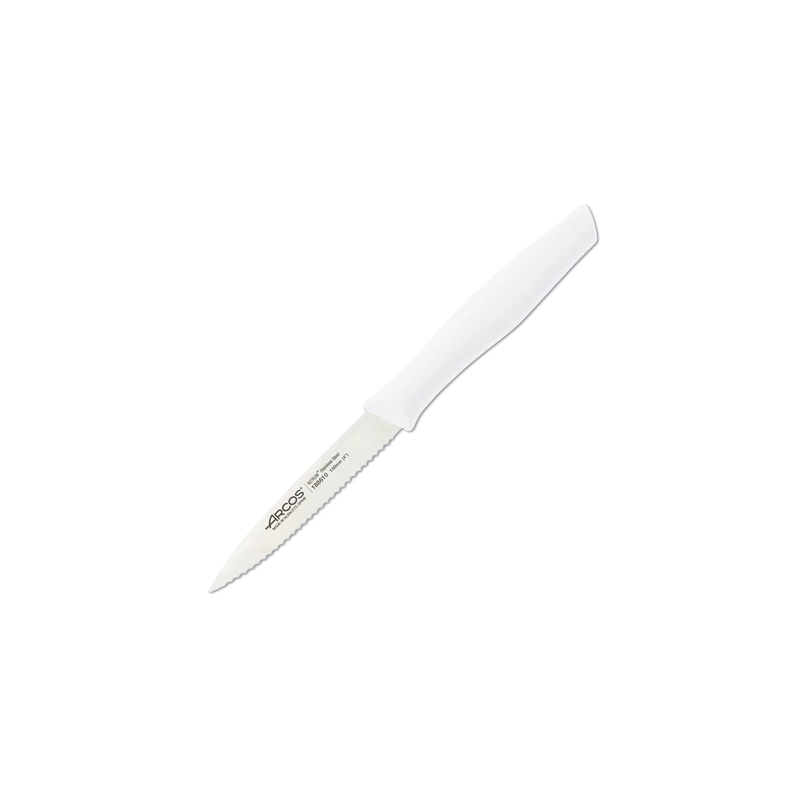 Кухонный нож Arcos Nova для чищення зубчатий 100 мм Білий (188614)