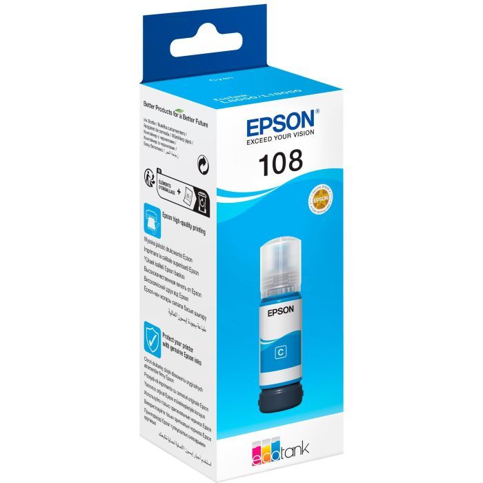 Контейнер з чорнилом Epson 108 EcoTank L8050/L18050 black (C13T09C14A)