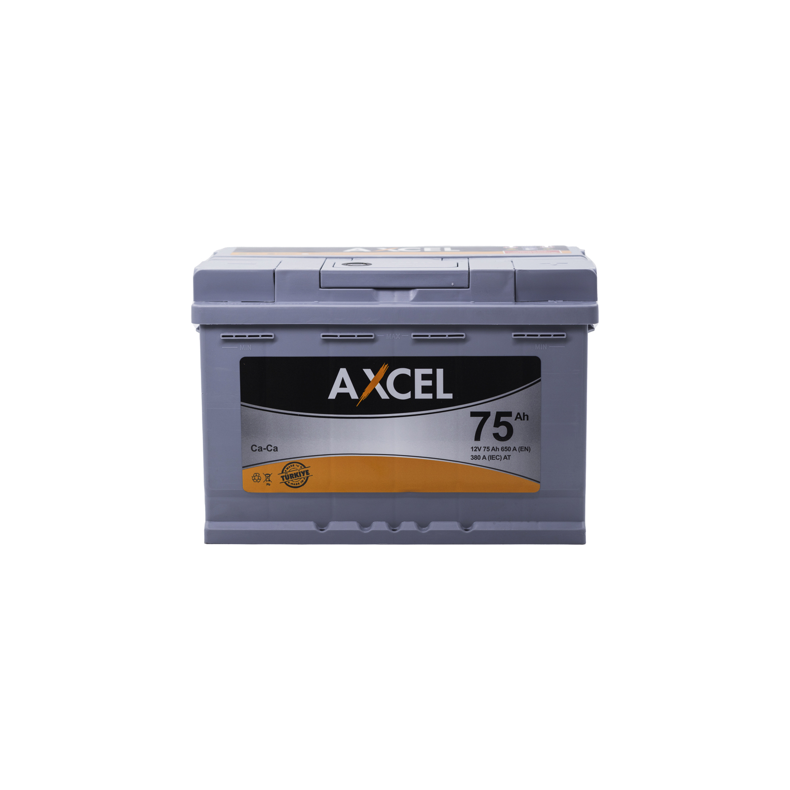 Аккумулятор автомобильный AXCEL 75A +прав. (L3) (650 пуск)
