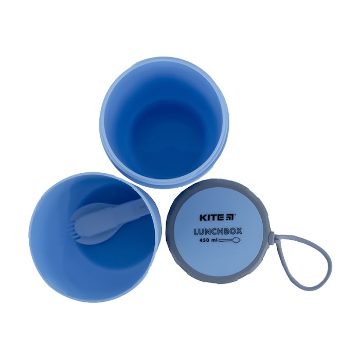 Ланч-бокс детский Kite круглый 450 мл, голубой (K23-187-2) изображение 3