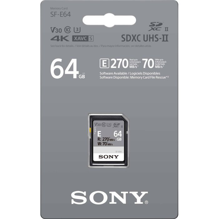 Карта памяти Sony 64GB SDXC class 10 UHS-II U3 V30 (SFE64A.ET4) изображение 2