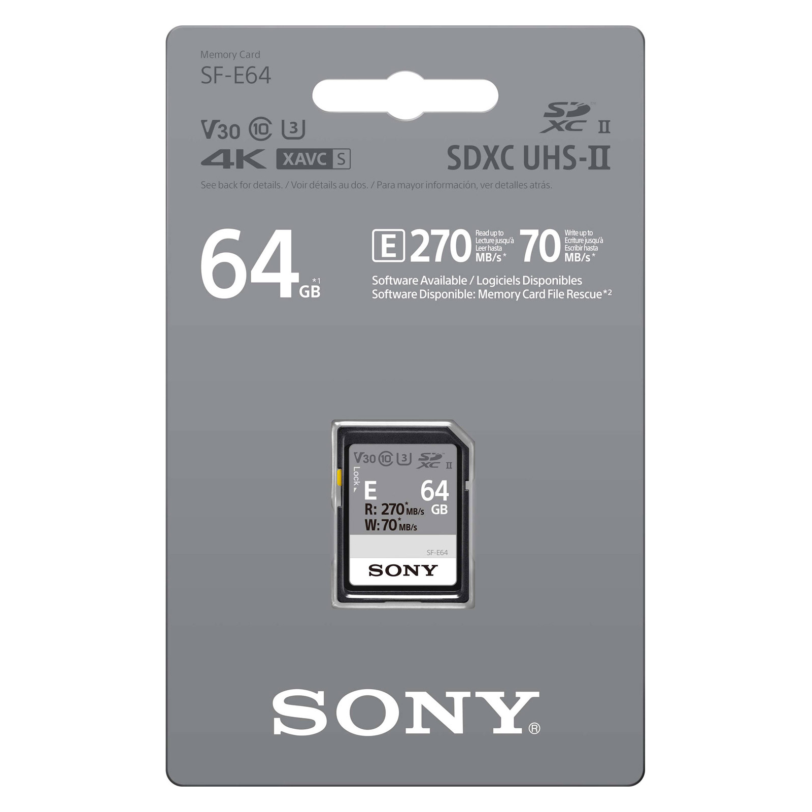 Карта пам'яті Sony 64GB SDXC class 10 UHS-II U3 V30 (SFE64A.ET4) зображення 2