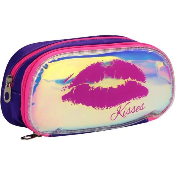 Пенал Cool For School 2 отделения неоновый с помпоном Красный (CF6618-red)
