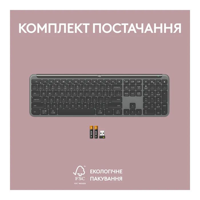Клавіатура Logitech K950 Bluetooth/Wireless UA Graphite (920-012465) зображення 10