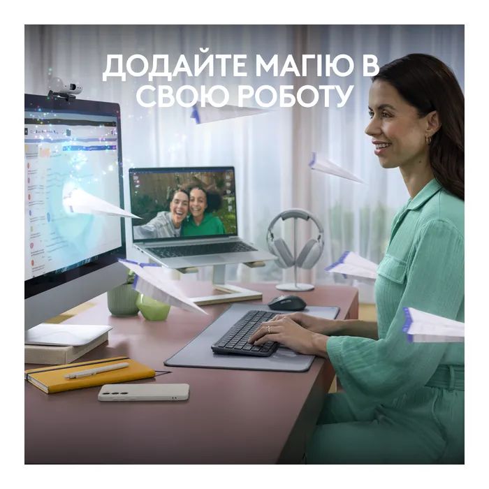 Клавіатура Logitech K950 Bluetooth/Wireless UA Graphite (920-012465) зображення 2