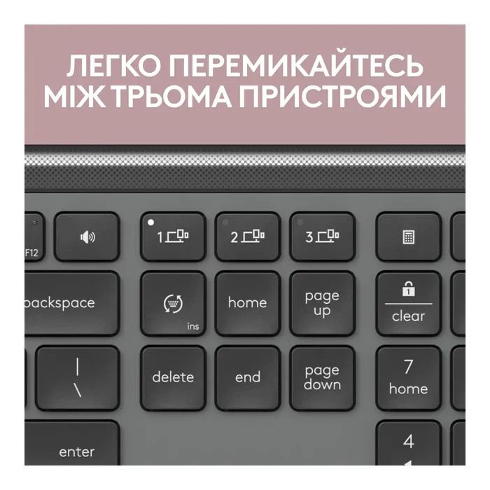 Клавіатура Logitech K950 Bluetooth/Wireless UA Graphite (920-012465) зображення 3