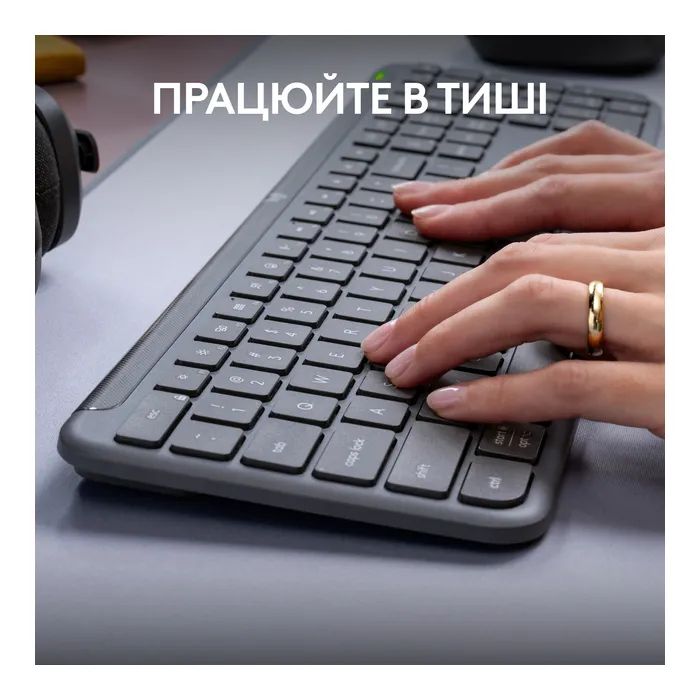 Клавіатура Logitech K950 Bluetooth/Wireless UA Graphite (920-012465) зображення 6