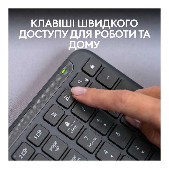 Клавіатура Logitech K950 Bluetooth/Wireless UA Graphite (920-012465) зображення 7