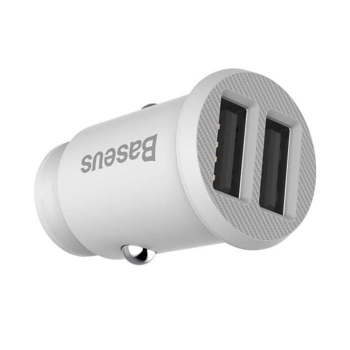 Зарядний пристрій Baseus Grain Metal 3.1A/2USB White (CCALL-ML02) зображення 2