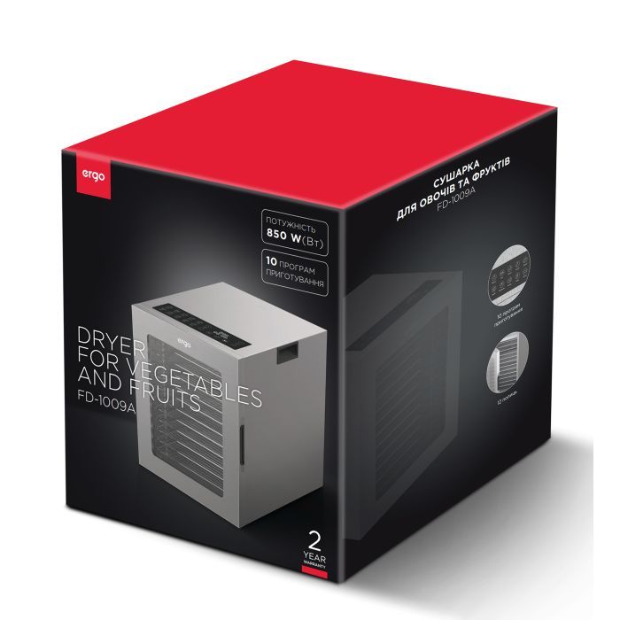 Сушка для овочів та фруктів Ergo FD-1009A зображення 7