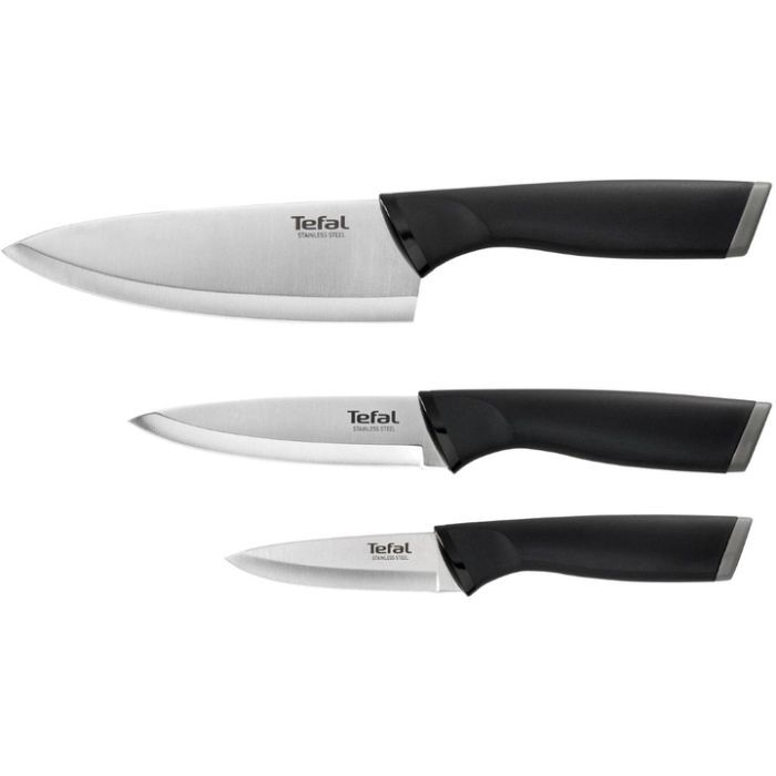 Набор ножей Tefal Comfort, 3шт, нержавіюча сталь, пластик, чорний (K221S375)
