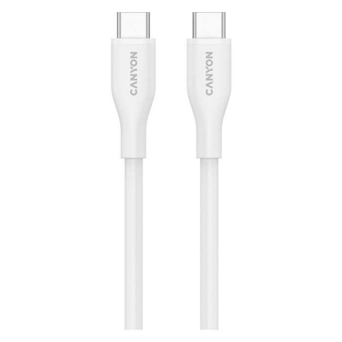 Дата кабель USB-C to USB-C 1.0m CC60SC10 60W Silicon White Canyon (CNS-CC60SC10W) изображение 2