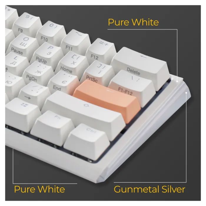 Клавиатура Ducky One 3 Mini Cherry MX Silent Red RGB UA USB Black (DKON2161ST-SUAPXCLAWSC1) изображение 10