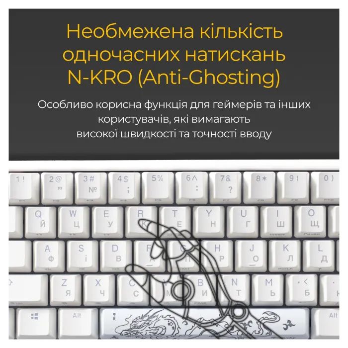 Клавиатура Ducky One 3 Mini Cherry MX Silent Red RGB UA USB Black (DKON2161ST-SUAPXCLAWSC1) изображение 9