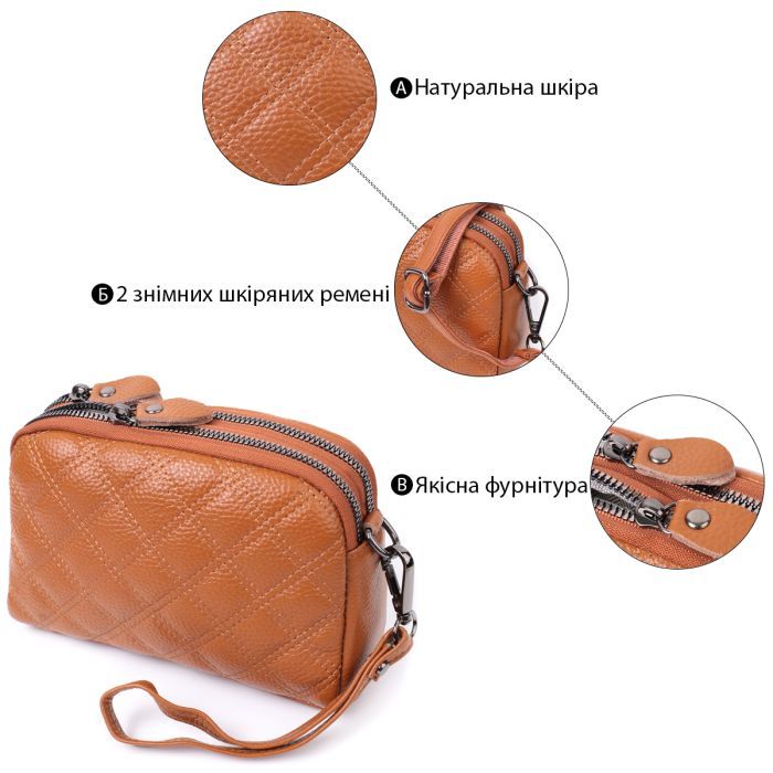 Сумка Vintage Женская из натуральной кожи Рыжая (22809) изображение 4