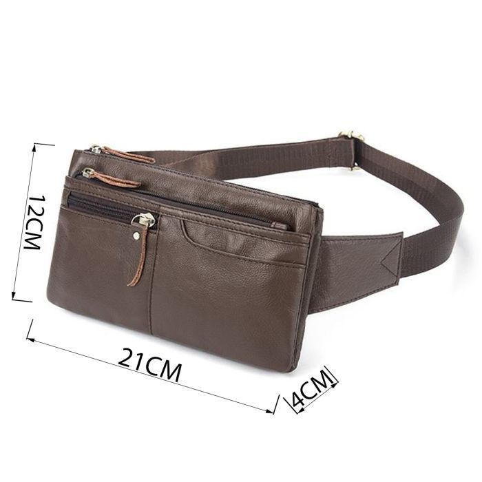 Сумка Vintage На пояс Коричневая (14736) изображение 3