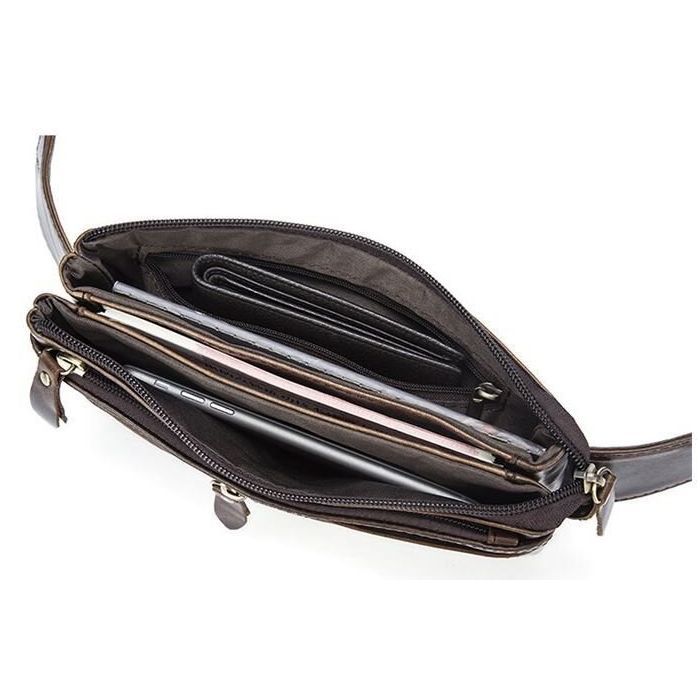 Сумка Vintage На пояс Коричневая (14736) изображение 7