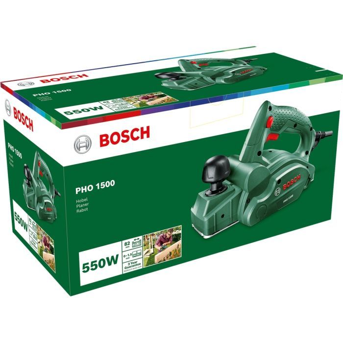 Электрорубанок Bosch PHO 1500 280Вт 82мм до 1.5мм 2.55кг (0.603.2A4.000) изображение 3