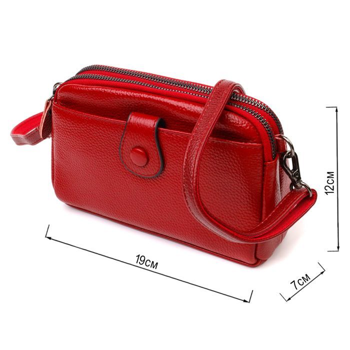 Сумка Vintage Из натуральной кожи Красная (22125) изображение 3